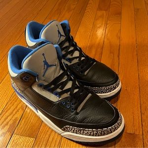 Jordan 3 Retro sport Blue/black/wolf Grey size 11.5 release date 8/16/2014